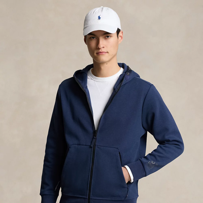 Ralph Lauren Water-resistant Double-knit Hoodie In Refined Navy