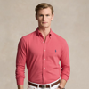 Ralph Lauren Featherweight Mesh Shirt In Pale Red