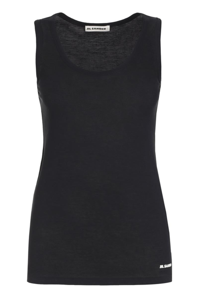 Jil Sander Crewneck Tank Top In Blue