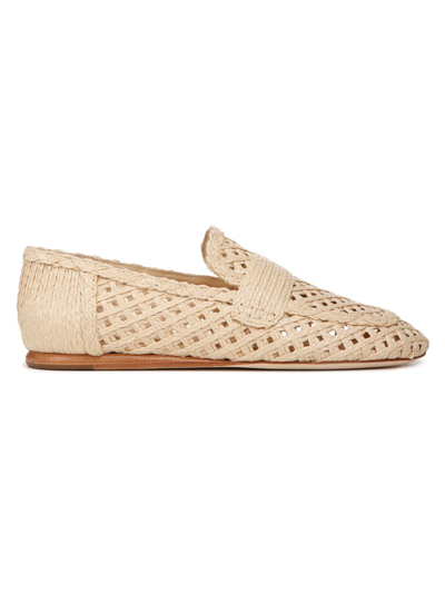 Vince Davis Flat Raffia Loafers In Natural