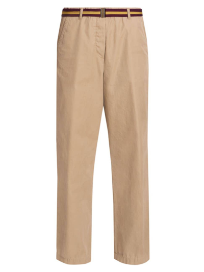 Dries Van Noten Women's Pulian Belted Wide-leg Cotton Pants In Beige