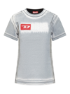 Diesel Creased-paint Cotton T-shirt In Azzurro