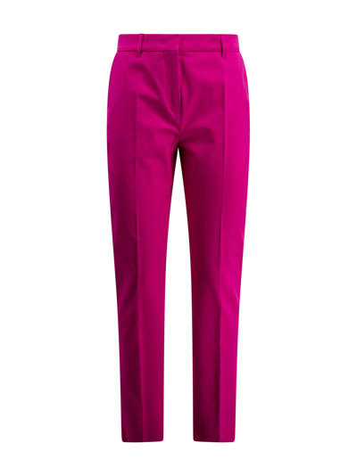 Max Mara Cotton Pants In Fuchsia