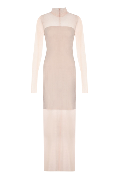 Givenchy Pink Lace 4g Dress In Neutral