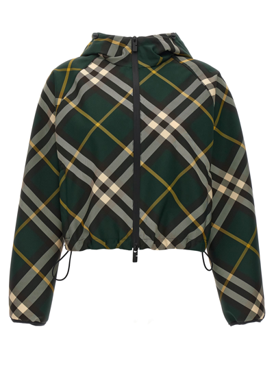 BURBERRY CHECK CROP JACKET