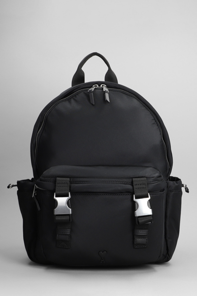 Ami Alexandre Mattiussi Backpack In Black Nylon