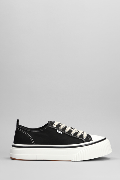 AMI ALEXANDRE MATTIUSSI SNEAKERS IN BLACK COTTON