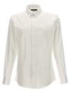 Dolce & Gabbana White Shirt With Classic Collar And Dropped Shoulders In Neutral