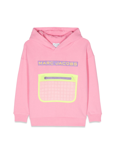 Little Marc Jacobs Kids' Hoodie With Pocket In Rosa