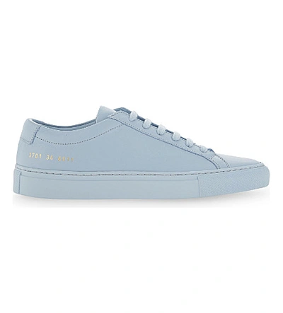 Common Projects Original Achilles Leather Low-top Trainers In Light Blue