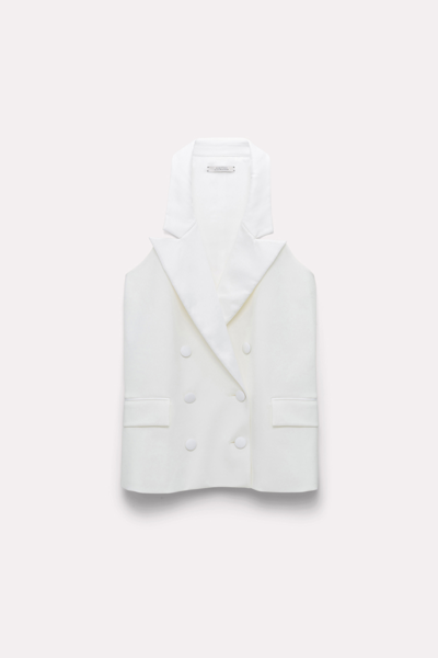 Dorothee Schumacher Double-breasted Tuxedo-style Vest In White
