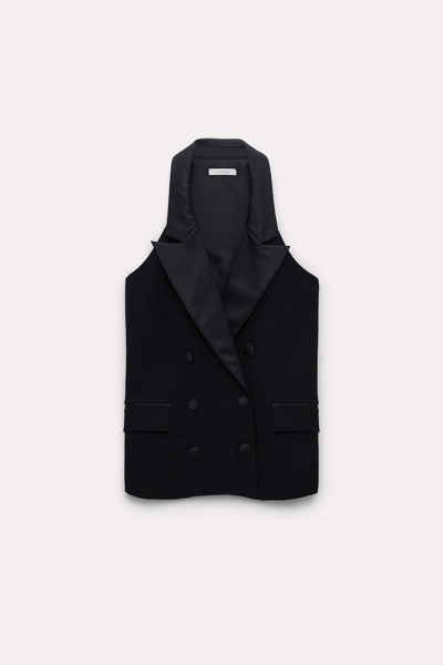 Dorothee Schumacher Double-breasted Tuxedo-style Vest In Black