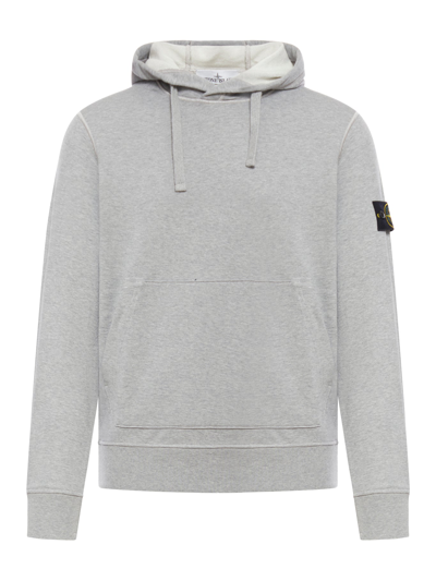 Stone Island Cotton Hoodie In Grey