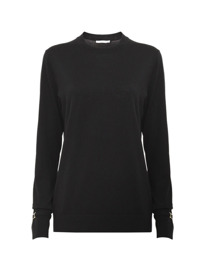 Chloé Fitted Crew Neck Jumper In Black