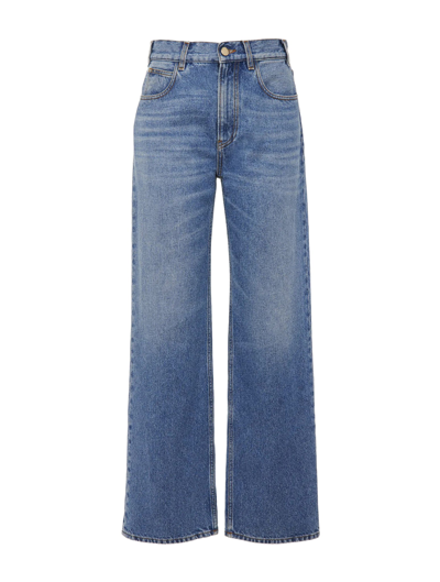 Chloé Flared Boyfriend Jeans Blue Size 31 87% Cotton, 13% Hemp