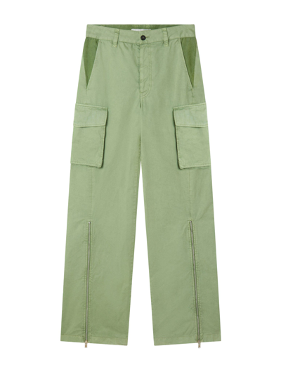 Stella Mccartney Cotton Wide-leg Cargo Trousers In Green