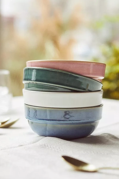 Anthropologie The Rowen Portuguese Stoneware Cereal Bowls, Set Of 4