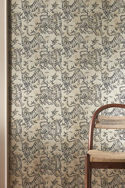 York Wallcoverings Christiane Lemieux Orly Tigers Wallpaper In Animal Print