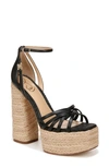 Sam Edelman Kade Ankle Strap Espadrille Platform Sandal In Black