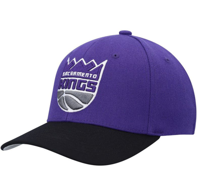 Mitchell & Ness Men's  Purple, Black Sacramento Kings Mvp Team Two-tone 2.0 Stretch-snapback Hat In Purple,black