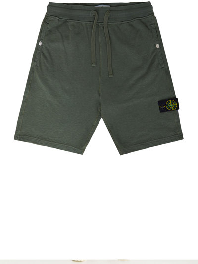 Stone Island Cotton Bermuda Shorts In Green