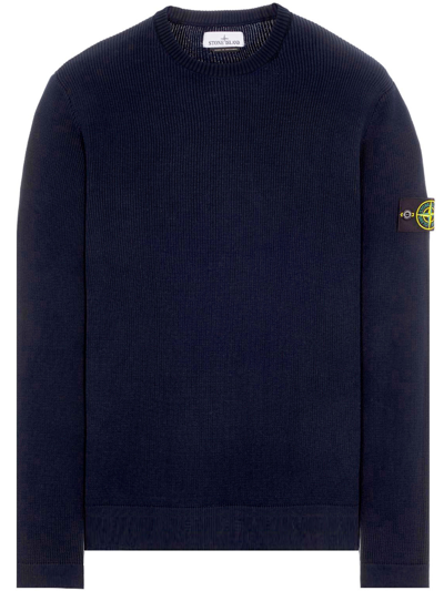 Stone Island Cotton Jumper In Blue