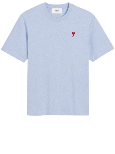 Ami Alexandre Mattiussi Ami De Coeur T-shirt In Light Blue