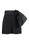 Alexander Mcqueen Women's Oversize Bow Tailored Shorts In Black