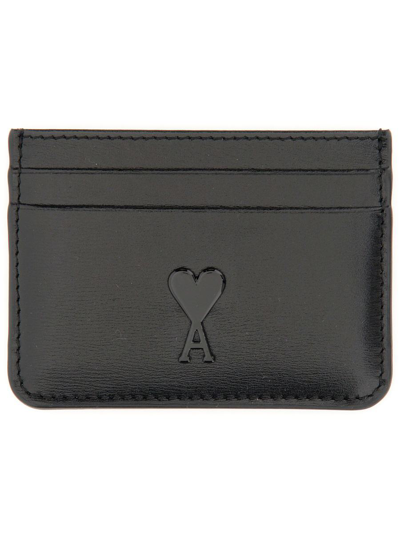 Ami Alexandre Mattiussi Ami Paris Card Holder With Logo Unisex In Black