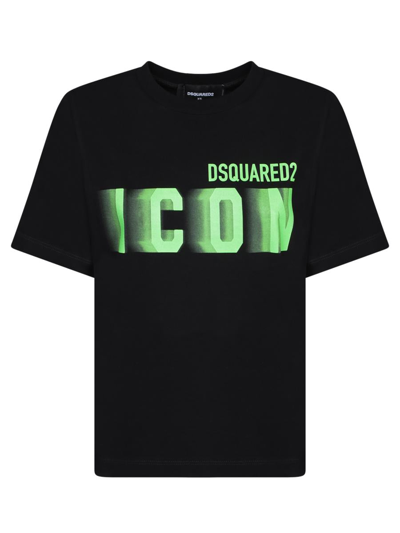 Dsquared2 Icon Blur Cotton T-shirt In Black