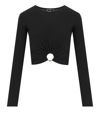 Elisabetta Franchi Black Crop Top In Black