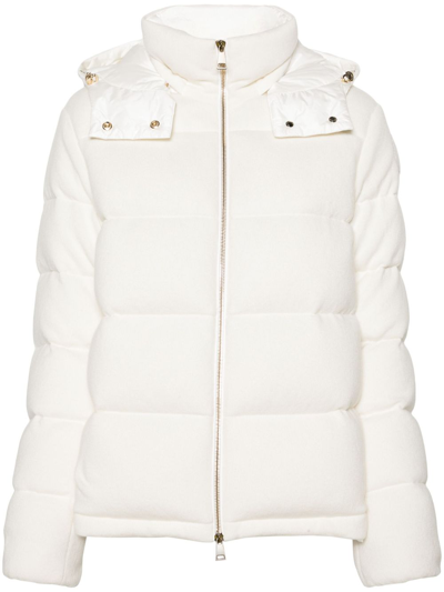 Moncler Cashmere Arimi Puffer Jacket In White
