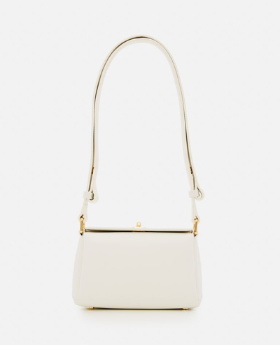 Plan C Mini Folded Leather Shoulder Bag In White