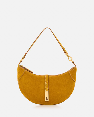 Polo Ralph Lauren Mini Sac Suede Shoulder Bag In Yellow