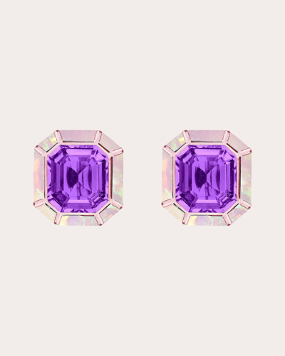 Goshwara Women's Amethyst & Pink Opal Stud Earrings In Purple