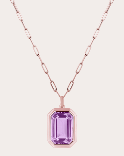 GOSHWARA WOMEN'S 18K ROSE GOLD LAVENDER AMETHYST PENDANT NECKLACE 18K GOLD