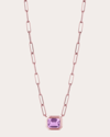 GOSHWARA WOMEN'S LAVENDER AMETHYST HORIZONTAL PENDANT NECKLACE