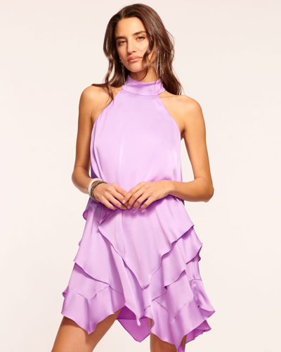 Ramy Brook Shaina Tiered Mini Dress In Mosaic Purple