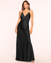 Ramy Brook Vick Sleeveless Deep V-neck Gown In Black