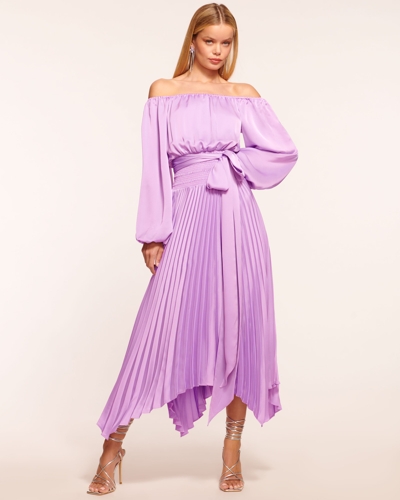 Ramy Brook Aviette Off-the-shoulder Dress In Mosaic Purple