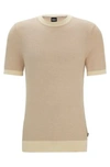 HUGO BOSS SHORT-SLEEVED SWEATER WITH MICRO STRUCTURE