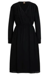 HUGO BOSS REGULAR-FIT DRESS WITH WRAP FRONT AND BUTTON CUFFS