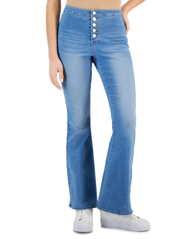 Dollhouse Juniors' Curvy High-rise Flare-leg Jeans In Andes Wash