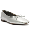 Schutz Women's Metallic Leather Ballet Flat Shoe In Silver In Silver Metallic Leather