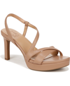 Naturalizer Abby Womens Faux Leather Platform Slingback Sandals In Taupe Faux Leather