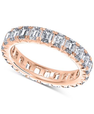 Macy's Diamond Emerald-cut Eternity Band (4 Ct. T.w.) In 14k Gold (also In Platinum) In Rose Gold