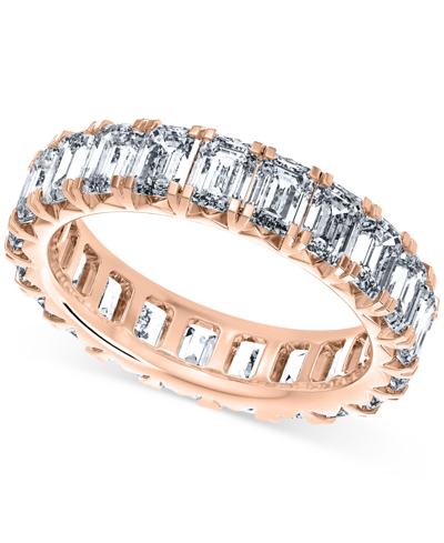 Macy's Diamond Emerald-cut Eternity Band (5 Ct. T.w.) In 14k Gold (also In Platinum) In Rose Gold