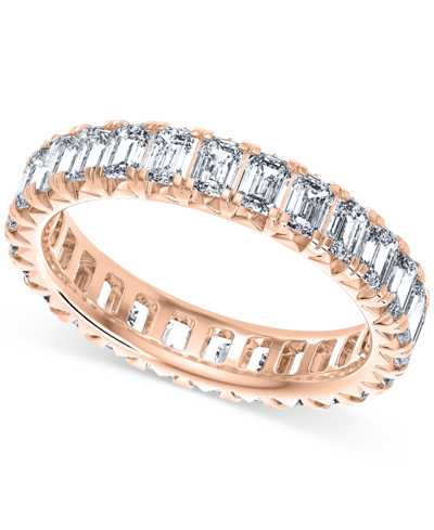 Macy's Diamond Emerald-cut Eternity Band (3 Ct. T.w.) In 14k Gold (also In Platinum) In Rose Gold