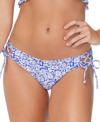 Raisins Juniors' Sweet Side Daisy-print Bikini Bottoms In Blue