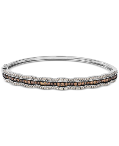 Le Vian Chocolate Diamond & Nude Diamond Scalloped Bangle Bracelet (1-7/8 Ct. T.w.) In 14k White Gold (also In Yellow Gold